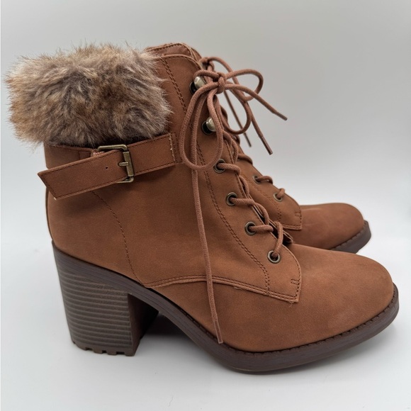 Falls Creek Women's Brown Ankle Boots size 9M NEW - Picture 1 of 9